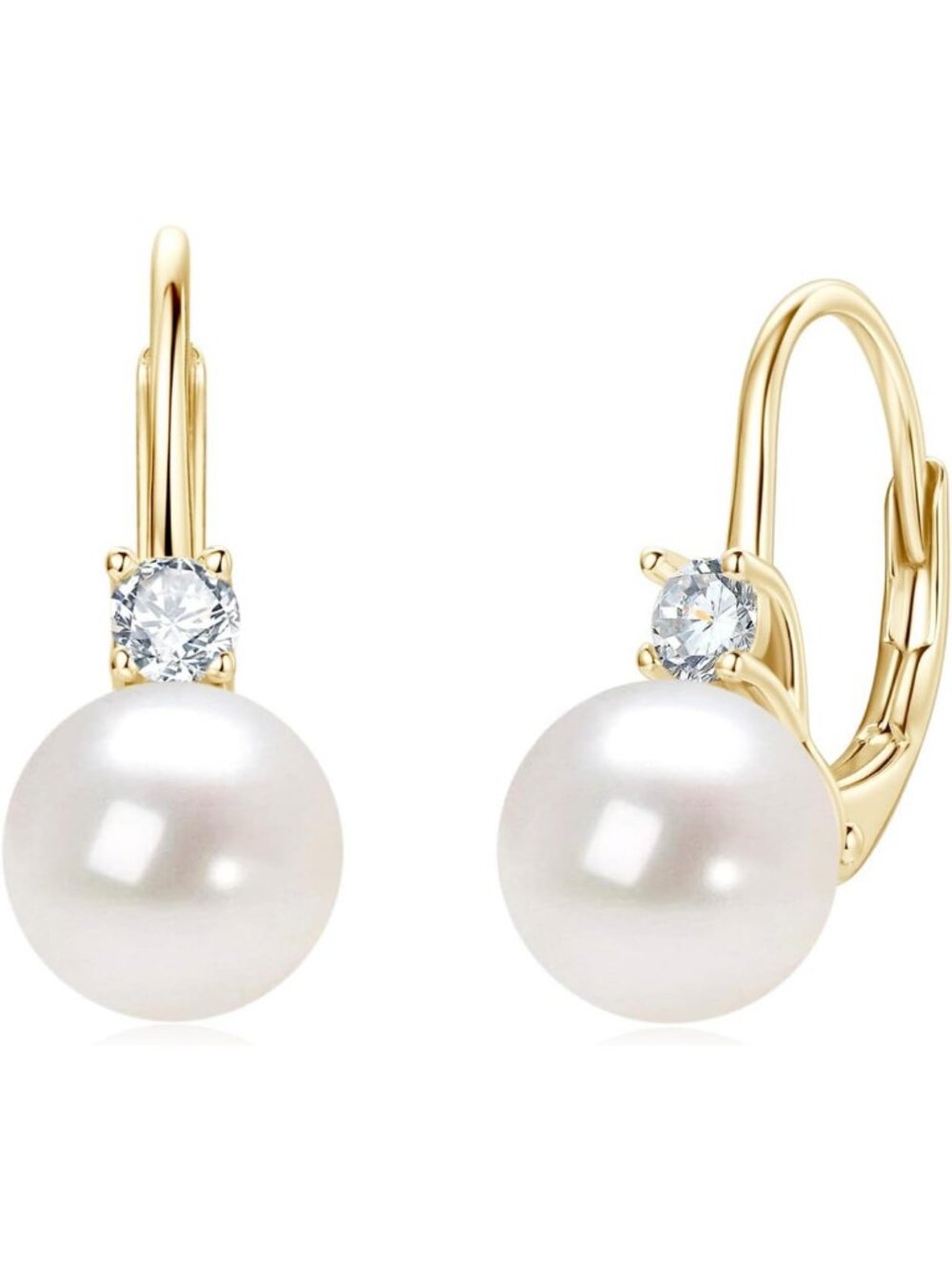 Elegant Pearl Hoop Earrings, Sterling Silver Freshwater Drop Dangles, Bridal